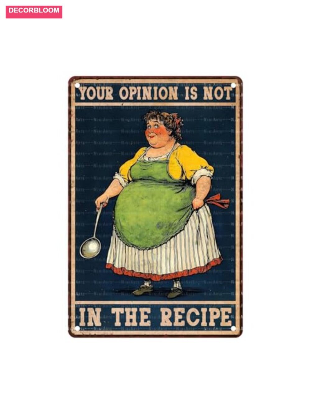 Vintage Metal Kitchen Sign Funny Recipe Wall Decor 8x12 Inch